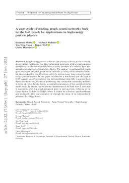 A case study of sending graph neural networks back to the test bench for
  applications in high-energy particle physics