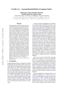 FairBelief -- Assessing Harmful Beliefs in Language Models