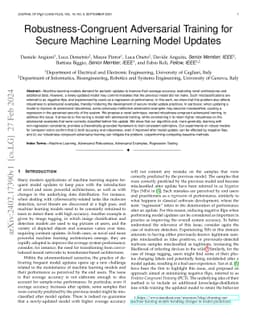 Robustness-Congruent Adversarial Training for Secure Machine Learning
  Model Updates