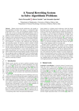 A Neural Rewriting System to Solve Algorithmic Problems