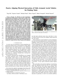 Passive Aligning Physical Interaction of Fully-Actuated Aerial Vehicles
  for Pushing Tasks