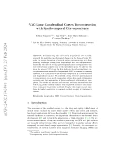 V2C-Long: Longitudinal Cortex Reconstruction with Spatiotemporal Correspondence