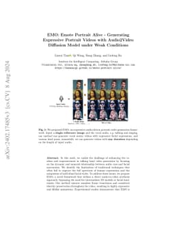 EMO: Emote Portrait Alive -- Generating Expressive Portrait Videos with
  Audio2Video Diffusion Model under Weak Conditions