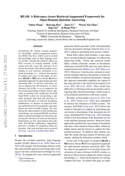 REAR: A Relevance-Aware Retrieval-Augmented Framework for Open-Domain
  Question Answering