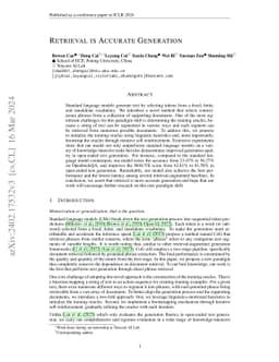 Retrieval is Accurate Generation