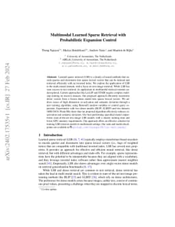 Multimodal Learned Sparse Retrieval with Probabilistic Expansion Control