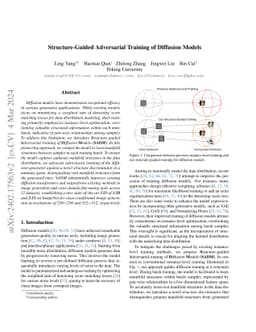 Structure-Guided Adversarial Training of Diffusion Models