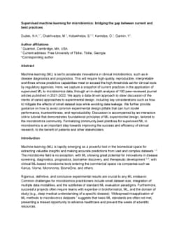 Supervised machine learning for microbiomics: bridging the gap between
  current and best practices