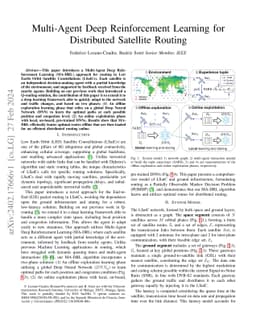 Multi-Agent Deep Reinforcement Learning for Distributed Satellite
  Routing