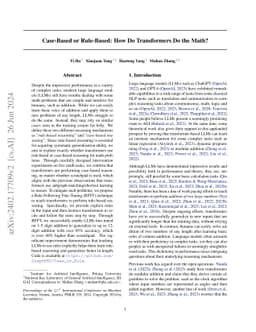 Case-Based or Rule-Based: How Do Transformers Do the Math?
