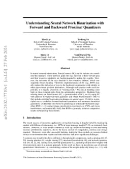 Understanding Neural Network Binarization with Forward and Backward
  Proximal Quantizers