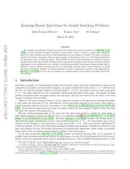 Learning-Based Algorithms for Graph Searching Problems