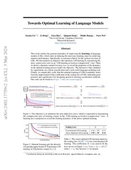 Towards Optimal Learning of Language Models