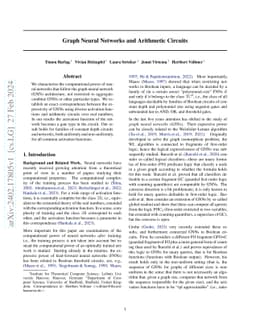 Graph Neural Networks and Arithmetic Circuits