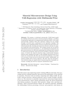 Material Microstructure Design Using VAE-Regression with Multimodal
  Prior