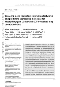 Exploring Gene Regulatory Interaction Networks and predicting
  therapeutic molecules for Hypopharyngeal Cancer and EGFR-mutated lung
  adenocarcinoma