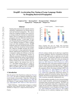 DropBP: Accelerating Fine-Tuning of Large Language Models by Dropping Backward Propagation