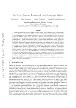 Prediction-Powered Ranking of Large Language Models