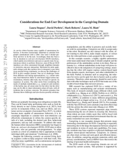 Considerations for End-User Development in the Caregiving Domain