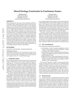 Mixed Strategy Constraints in Continuous Games