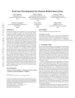 End-User Development for Human-Robot Interaction