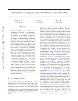 Independent Learning in Constrained Markov Potential Games