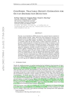ConjNorm: Tractable Density Estimation for Out-of-Distribution Detection