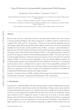 Using AI libraries for Incompressible Computational Fluid Dynamics