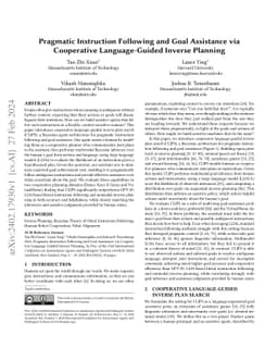 Pragmatic Instruction Following and Goal Assistance via Cooperative
  Language-Guided Inverse Planning