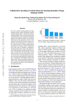 Collaborative decoding of critical tokens for boosting factuality of
  large language models