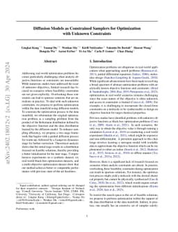 Diffusion Models as Constrained Samplers for Optimization with Unknown
  Constraints