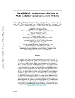 OpenMEDLab: An Open-source Platform for Multi-modality Foundation Models
  in Medicine