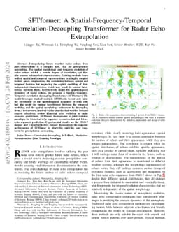 SFTformer: A Spatial-Frequency-Temporal Correlation-Decoupling
  Transformer for Radar Echo Extrapolation