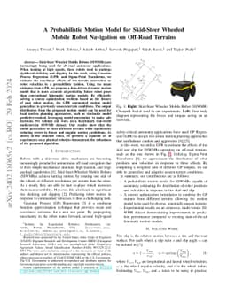 A Probabilistic Motion Model for Skid-Steer Wheeled Mobile Robot
  Navigation on Off-Road Terrains