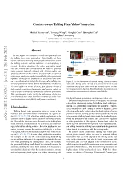 Context-aware Talking Face Video Generation