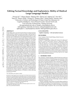 Editing Factual Knowledge and Explanatory Ability of Medical Large
  Language Models