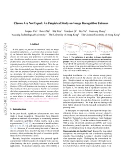 Classes Are Not Equal: An Empirical Study on Image Recognition Fairness
