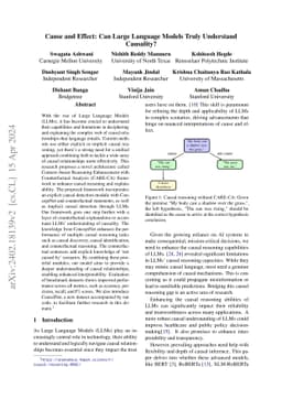 Cause and Effect: Can Large Language Models Truly Understand Causality?