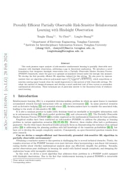 Provably Efficient Partially Observable Risk-Sensitive Reinforcement
  Learning with Hindsight Observation