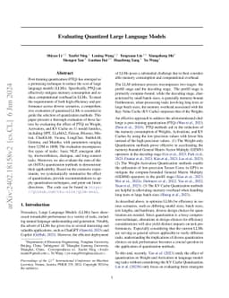 Evaluating Quantized Large Language Models