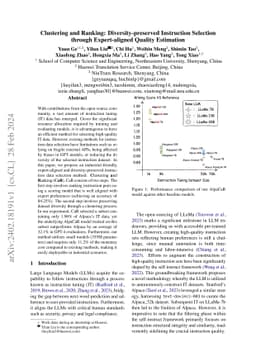 Clustering and Ranking: Diversity-preserved Instruction Selection
  through Expert-aligned Quality Estimation