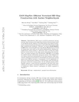 EAN-MapNet: Efficient Vectorized HD Map Construction with Anchor
  Neighborhoods