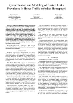Quantification and Modeling of Broken Links Prevalence in Hyper Traffic
  Websites Homepages