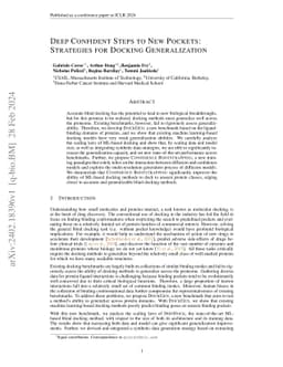 Deep Confident Steps to New Pockets: Strategies for Docking
  Generalization