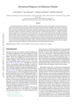 Dynamical Regimes of Diffusion Models