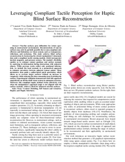 Leveraging Compliant Tactile Perception for Haptic Blind Surface
  Reconstruction