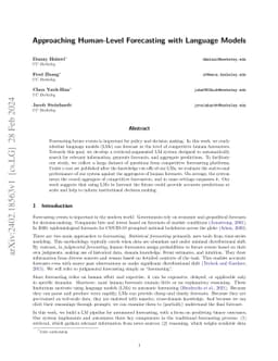 Approaching Human-Level Forecasting with Language Models
