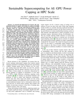 Sustainable Supercomputing for AI: GPU Power Capping at HPC Scale