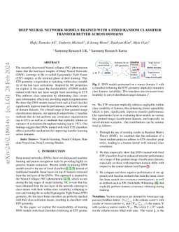 Deep Neural Network Models Trained With A Fixed Random Classifier
  Transfer Better Across Domains