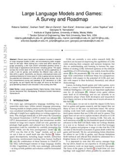 Large Language Models and Games: A Survey and Roadmap